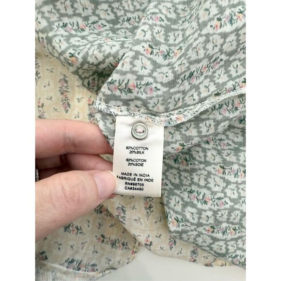 La Vie Rebecca Taylor Womens Multicolor Pascale Ruffle Mixed Print Top Sz Large - Picture 6 of 6